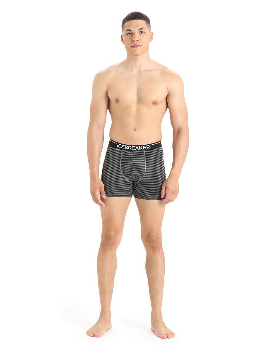 Gritstone Heather Men's Icebreaker Merino Anatomica Boxers 3 Pack Underwear | USA 1282ILHS